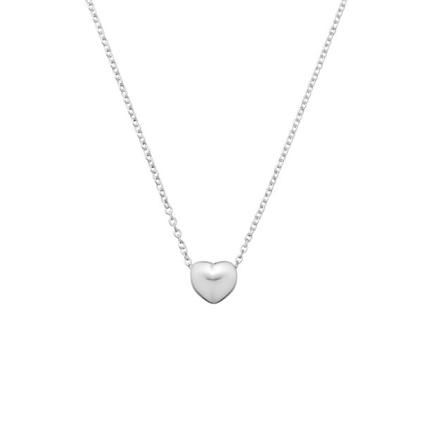 Sterling silver floating heart necklace