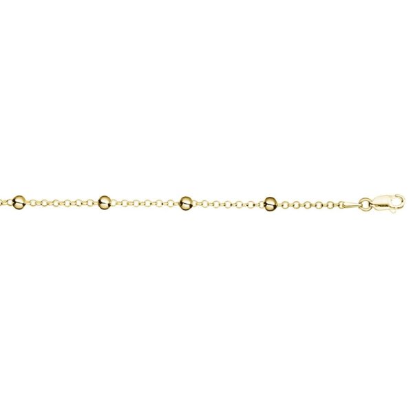 Sterling silver fancy cable & ball chain bracelet