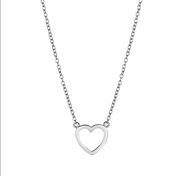Silver Open heart necklace
